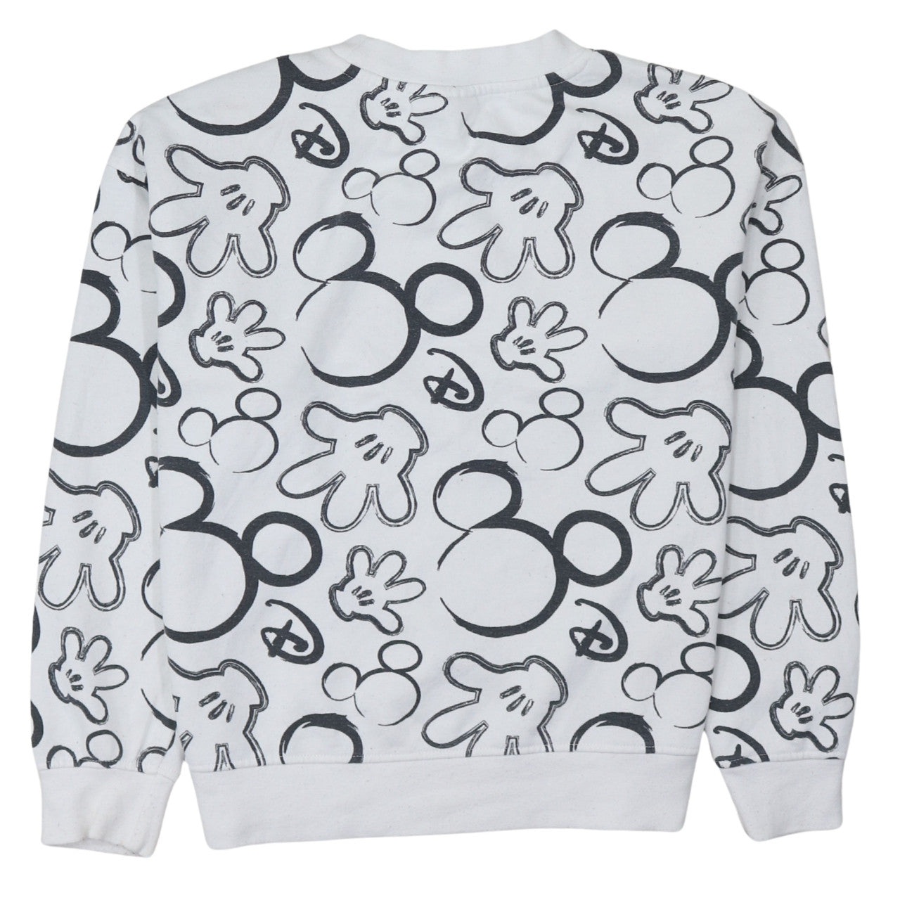 Disney Primark Care Women's White Mickey Mouse Print Sweatshirt XS