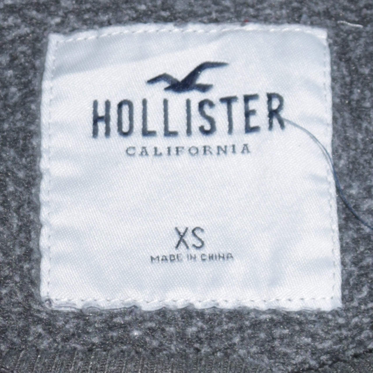 Hollister Men Grey XS Pullover Fleece Sweatshirt with Logo