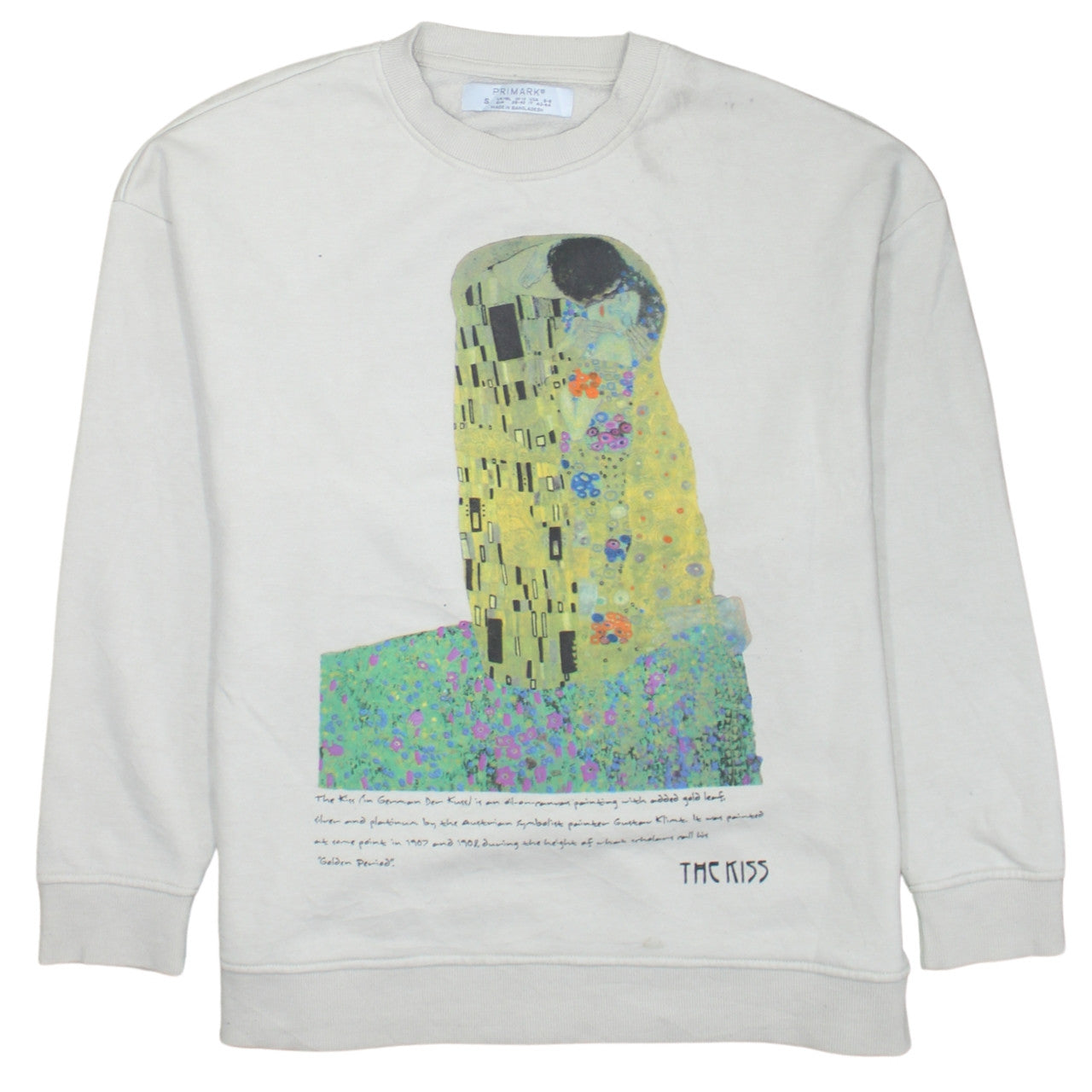 Primark Womens Beige Graphic Print Sweatshirt Size S Gustav Klimt Art