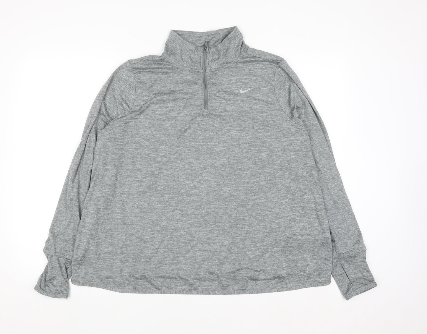 Nike Mens Grey 2XL Dri-FIT 1/4 Zip Running Sweatshirt