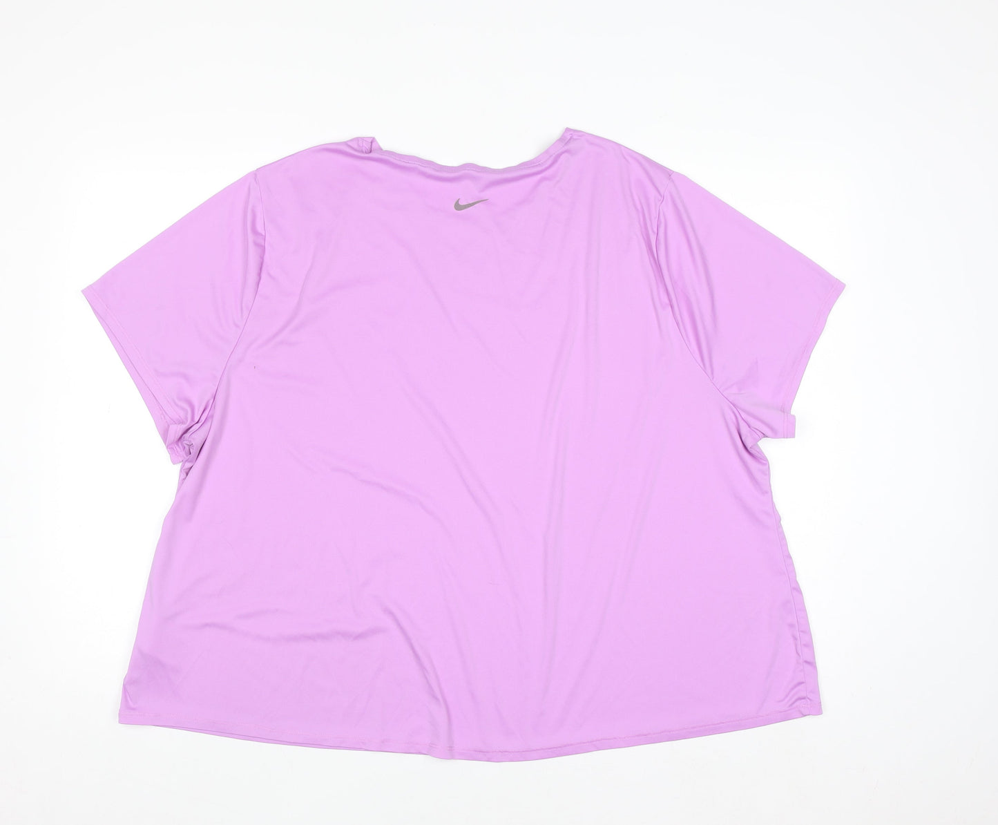 Nike Women Pink Dri-FIT Running T-Shirt 2XL Polyester Short Sleeve