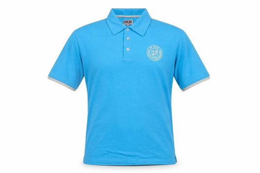 HKM Pro Team Men's Blue Cotton Stretch Polo Shirt M