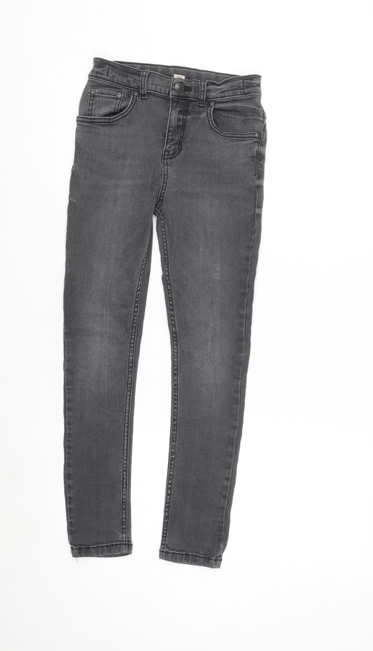 Tu Girls Grey Skinny Jeans 10 Years Cotton Blend Stretch Denim