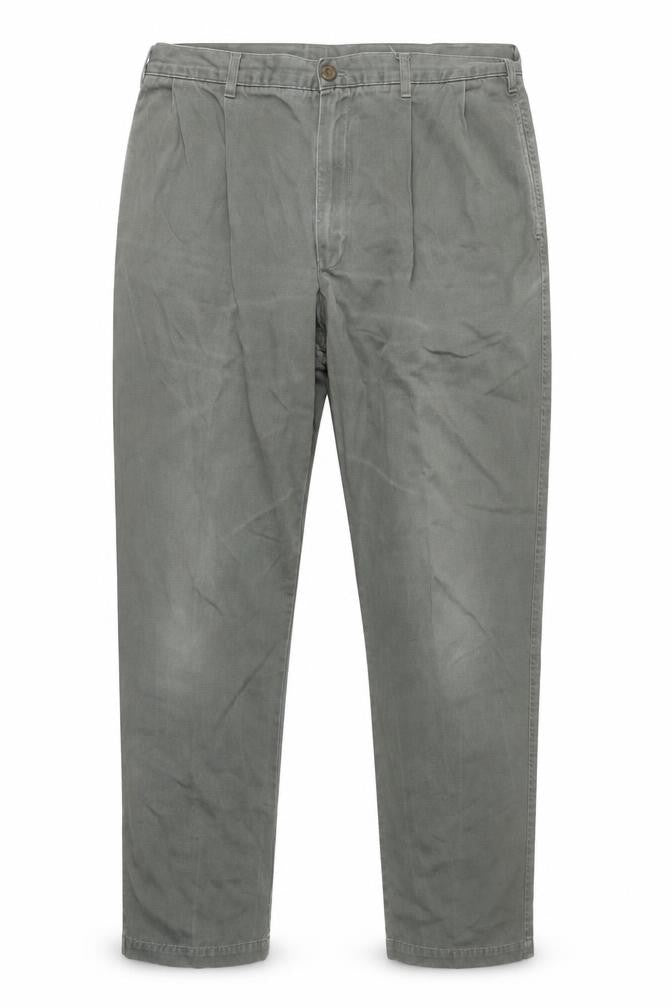 Marks & Spencer Men's Green Chino Trousers 38W 33L Cotton Regular Fit