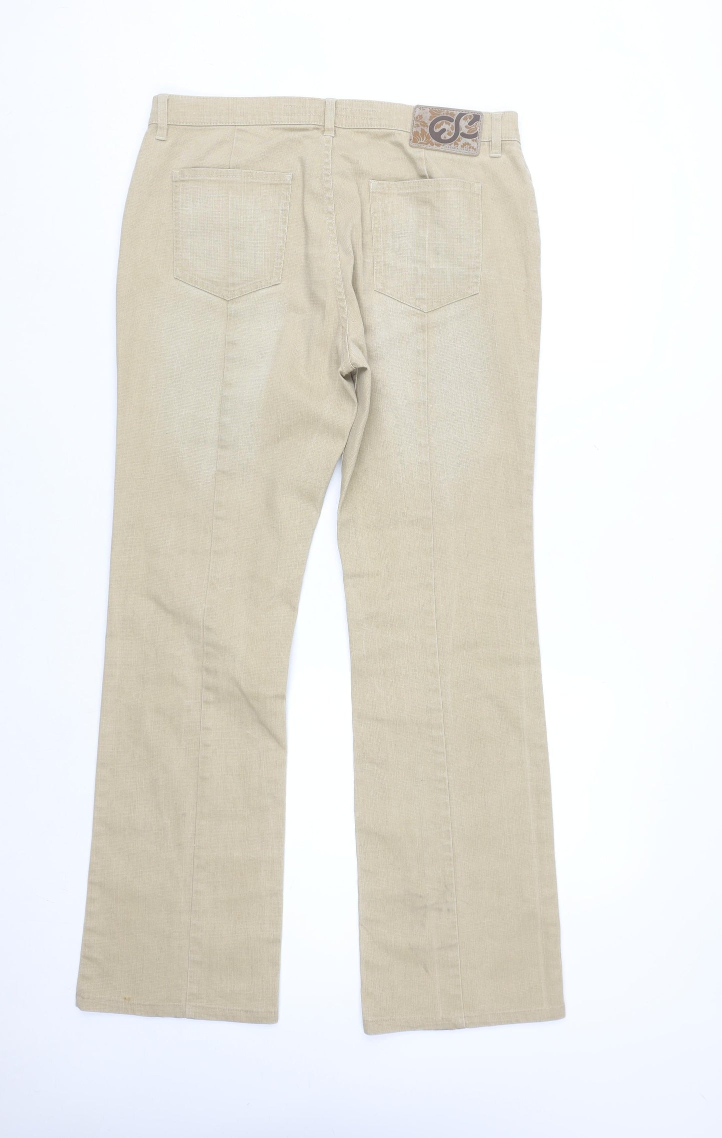 Escada Sport Women's Beige Chino Style Trousers Size 14 Cotton Blend