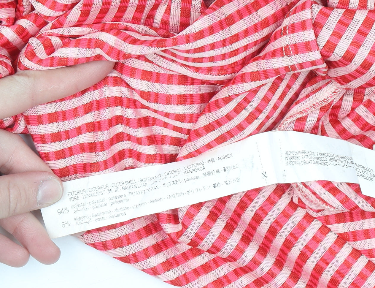 ZARA Women Red Check Slip Dress Size S Polyester Midi