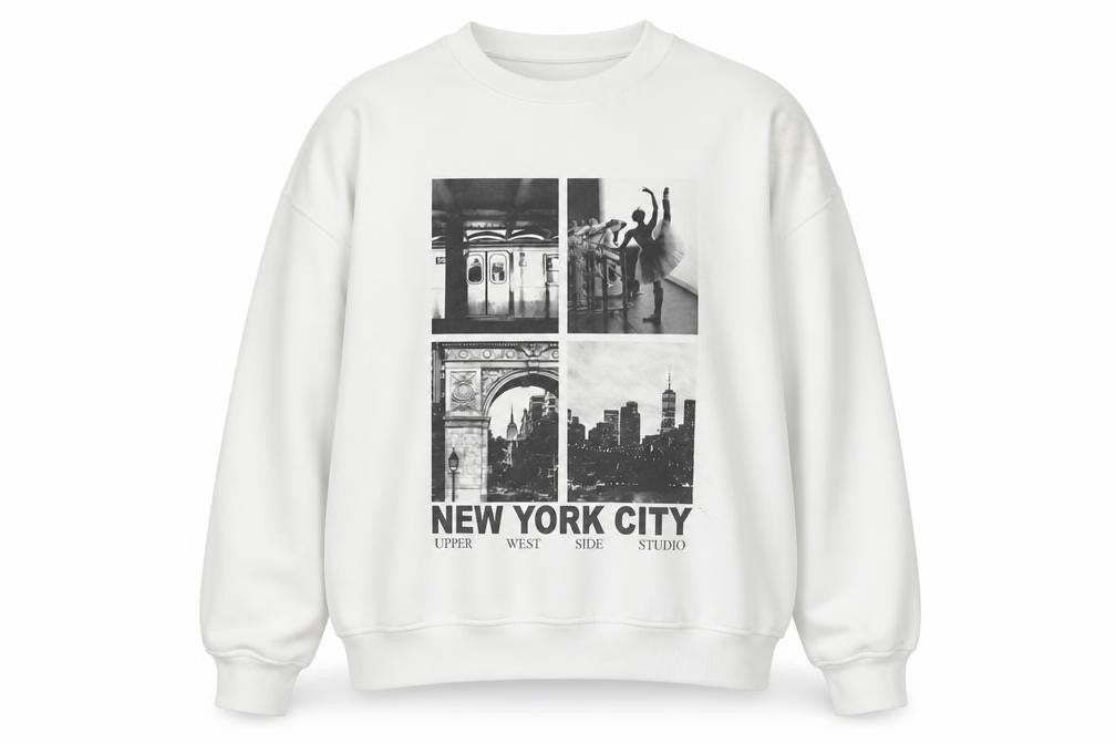 Dunnes Women White New York City Graphic Pullover Sweatshirt Size L