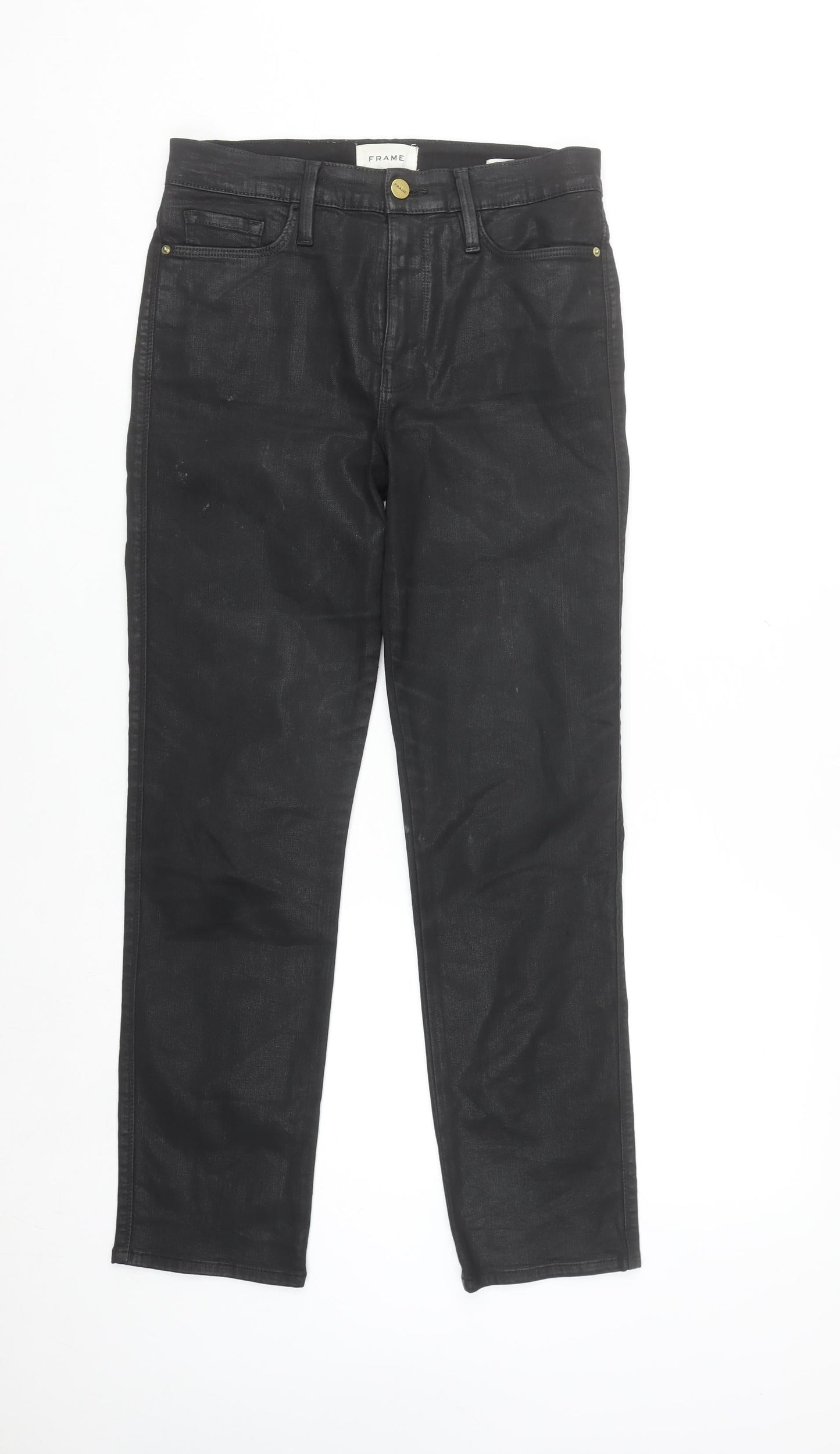 Frame Women's Black Straight Slim Fit Stretch Jeans Size 28