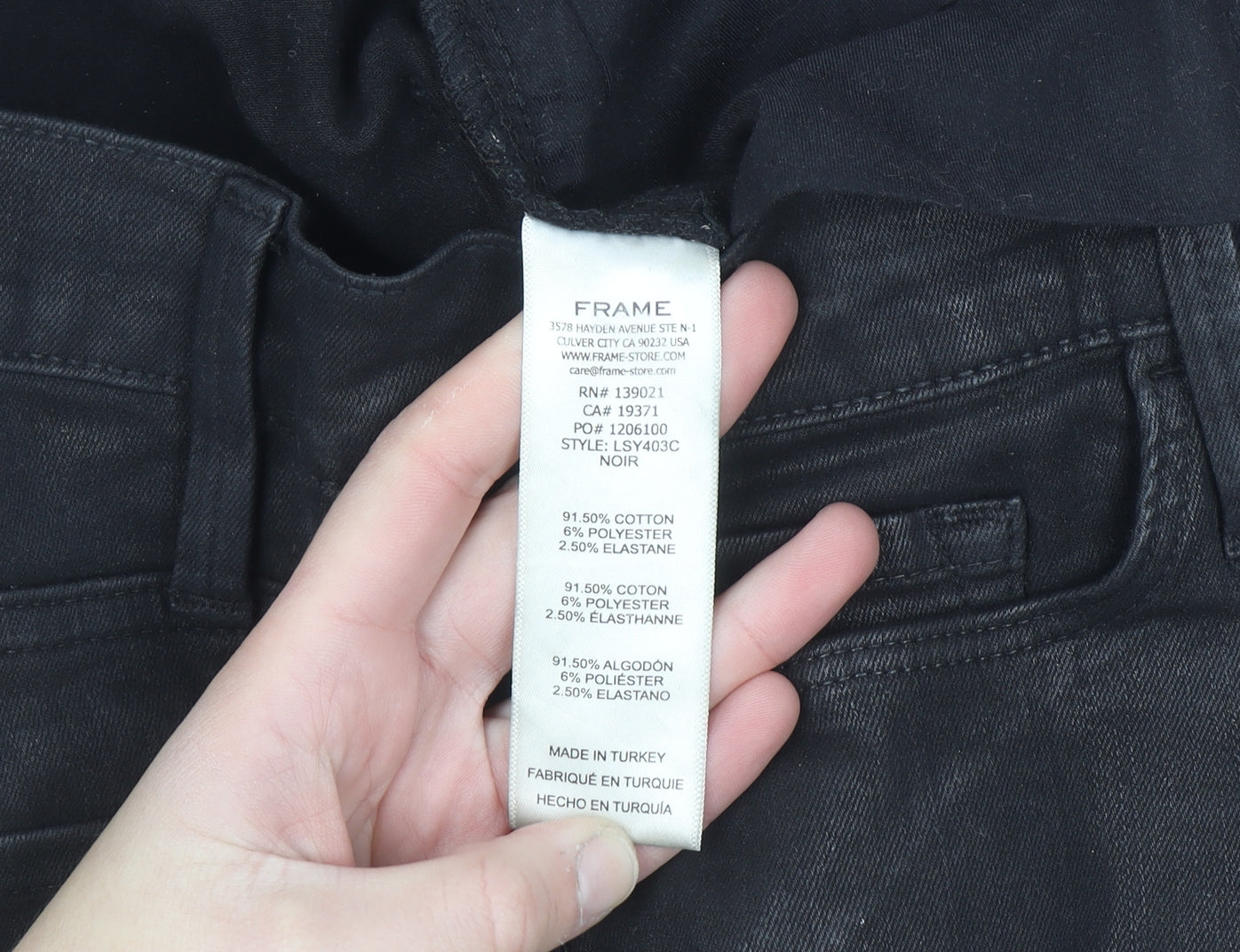 Frame Women's Black Straight Slim Fit Stretch Jeans Size 28