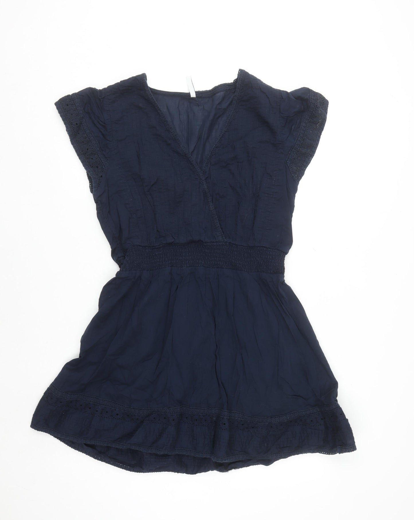 Pepe Jeans Women Blue L Short A-Line V-Neck Summer Dress