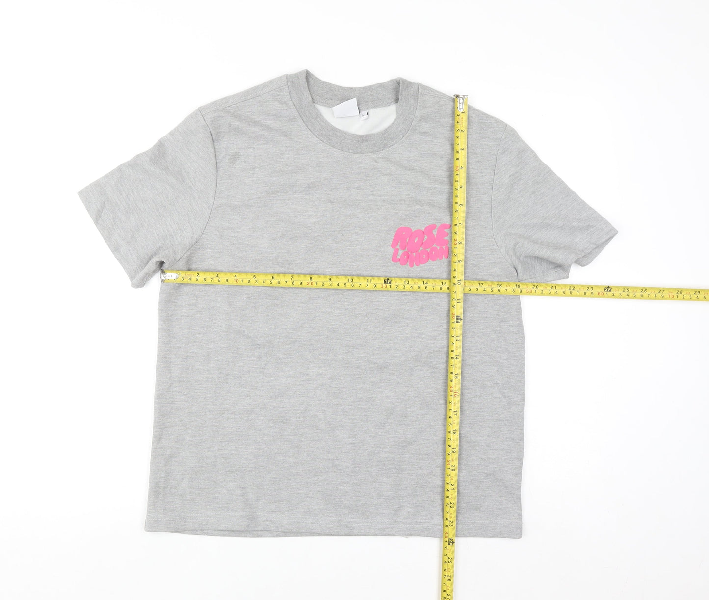 Rose London Women’s Grey Crew Neck Short Sleeve T-Shirt Size L
