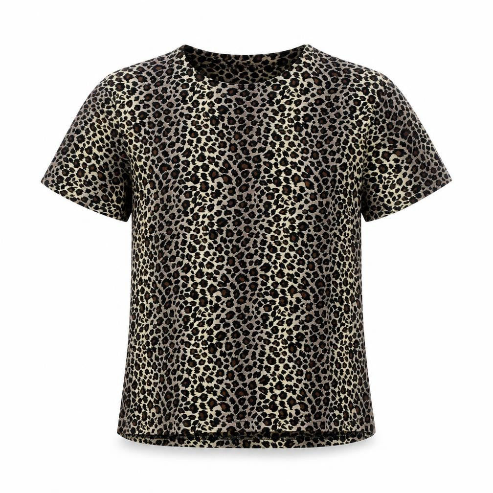 Front view of Roman Originals Women’s Leopard Print Short Sleeve T-Shirt M/L