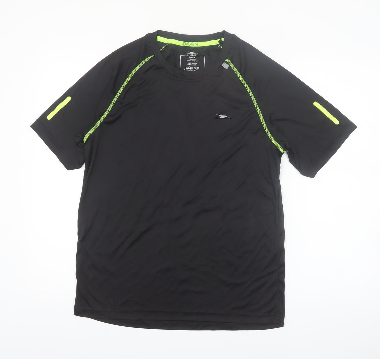 Crane Men's Black Medium Athletic Running T-Shirt