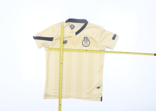 New Balance Boys Beige FC Porto Short Sleeve Football Jersey Size 146