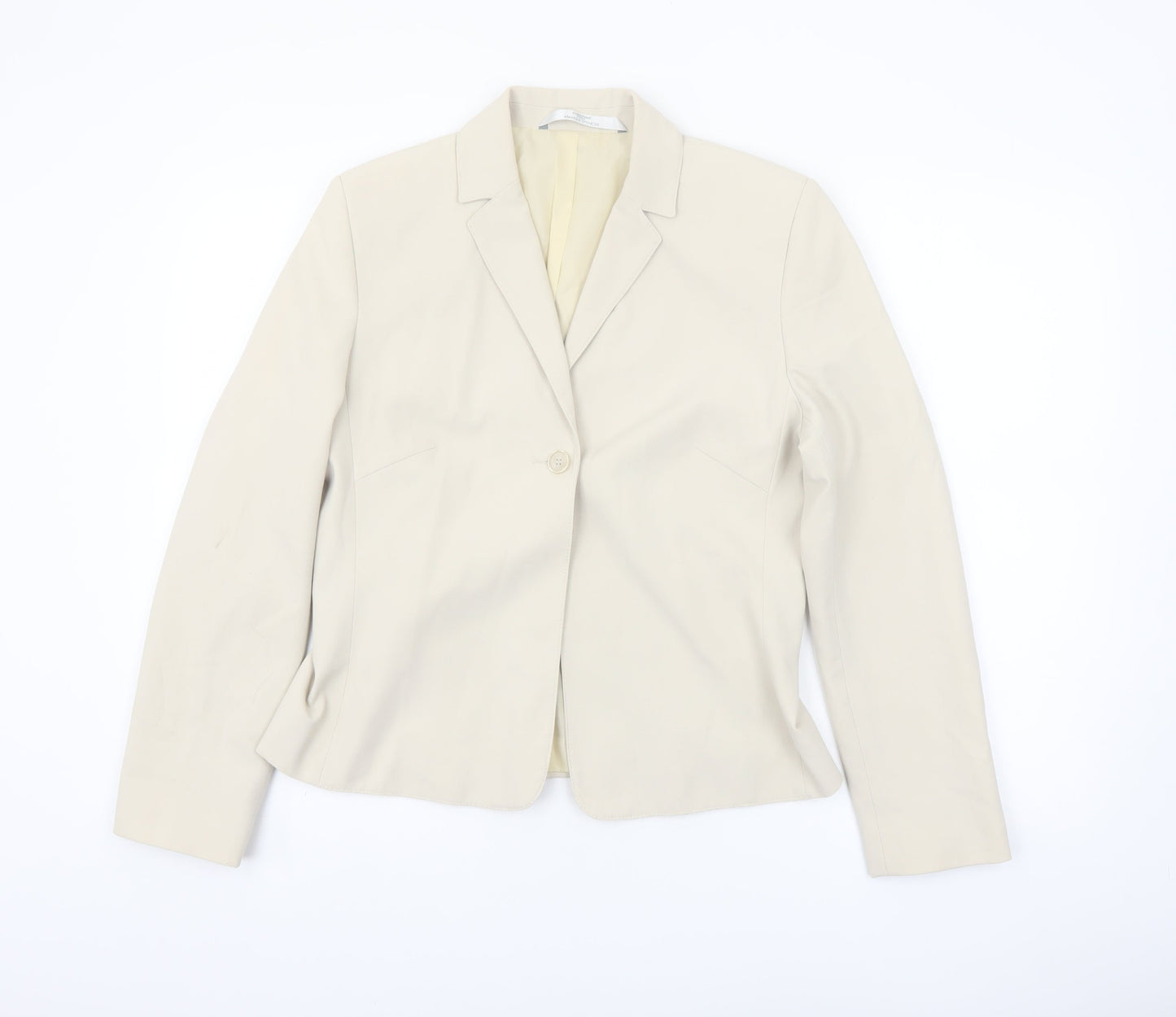 Marks and Spencer Women Beige Single-Breasted Suit Jacket UK 12