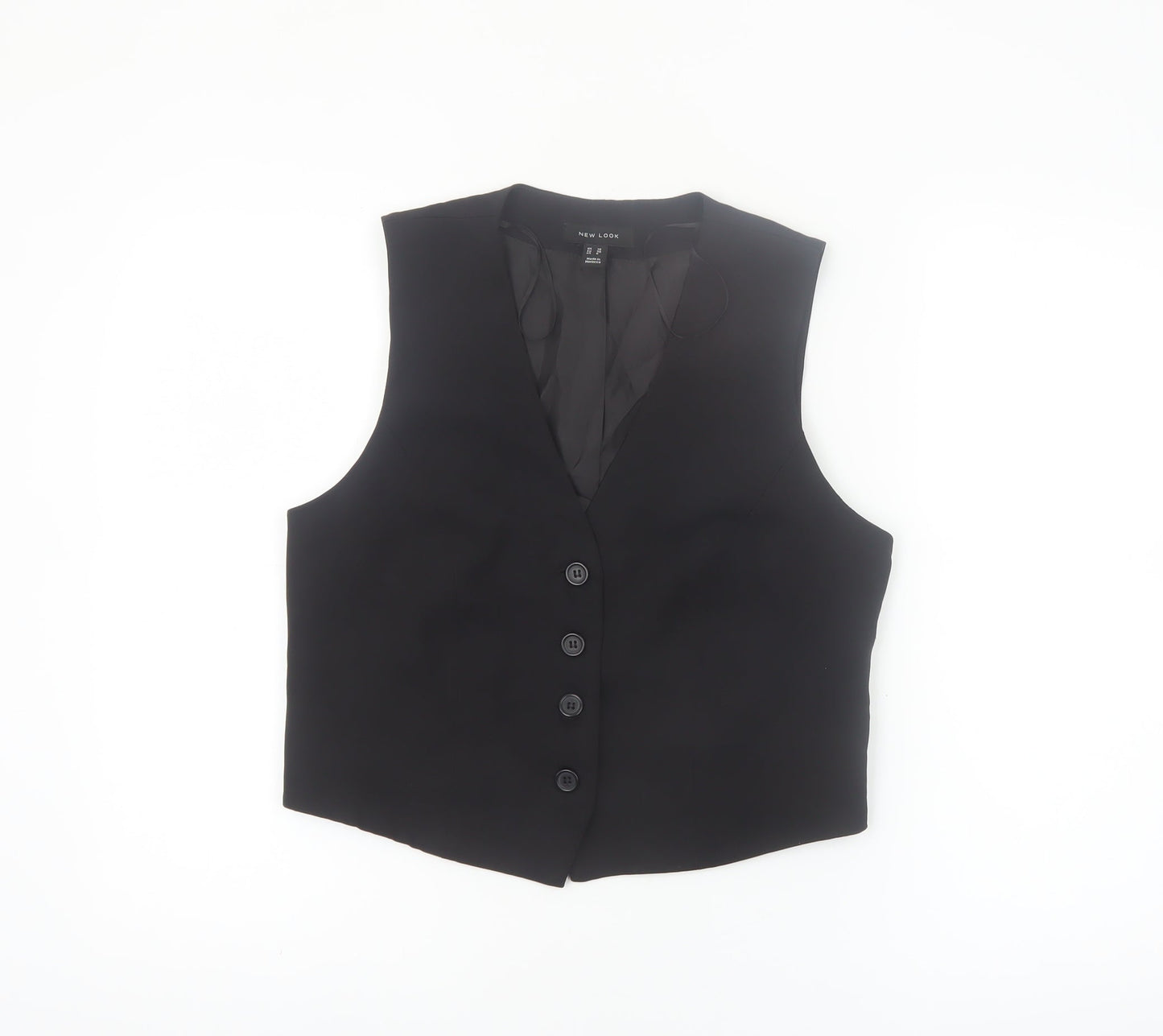 New Look Women's Black Suit Waistcoat UK 10 Classic Tailored V-Neck