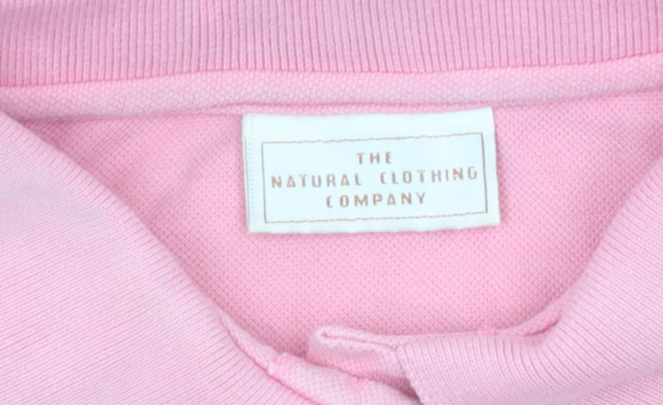The Natural Clothing Company Women's Pink Sleeveless Cotton Polo Shirt Size L