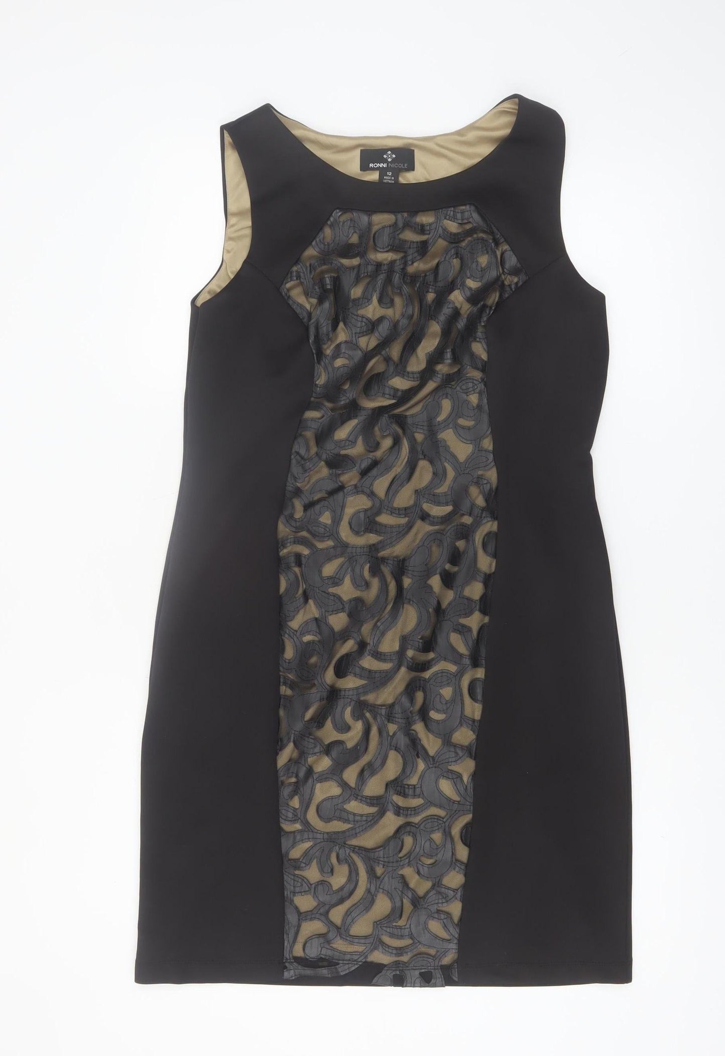 Ronni Nicole Women's Black Size 12 Sheath Dress Sleeveless Formal