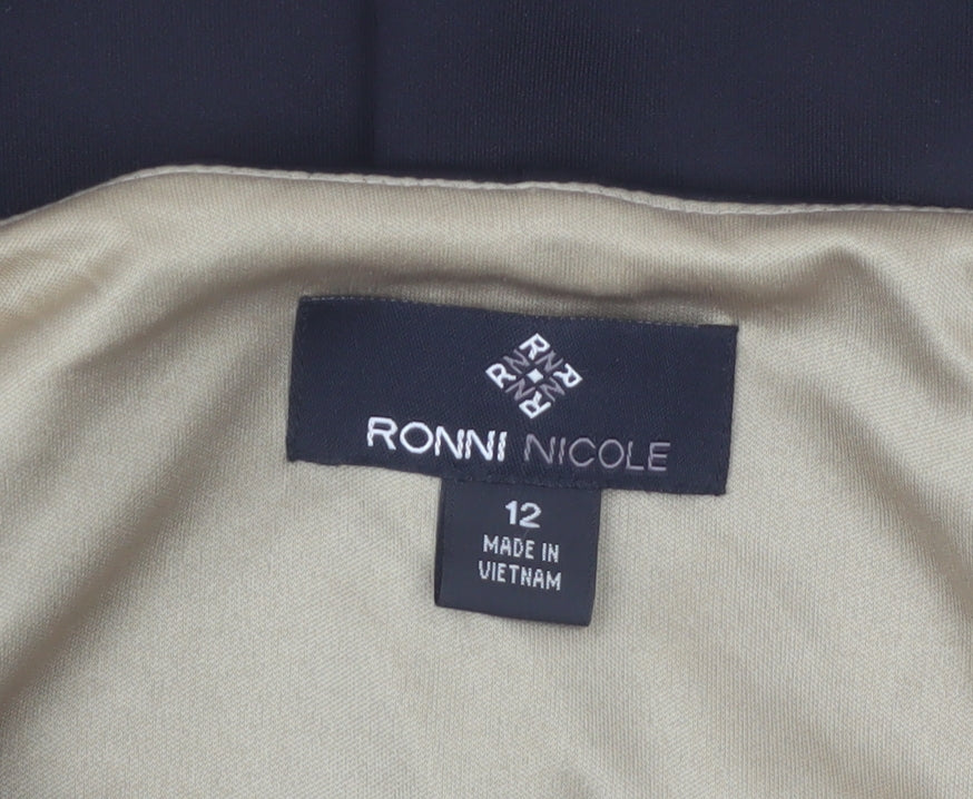 Ronni Nicole Women's Black Size 12 Sheath Dress Sleeveless Formal