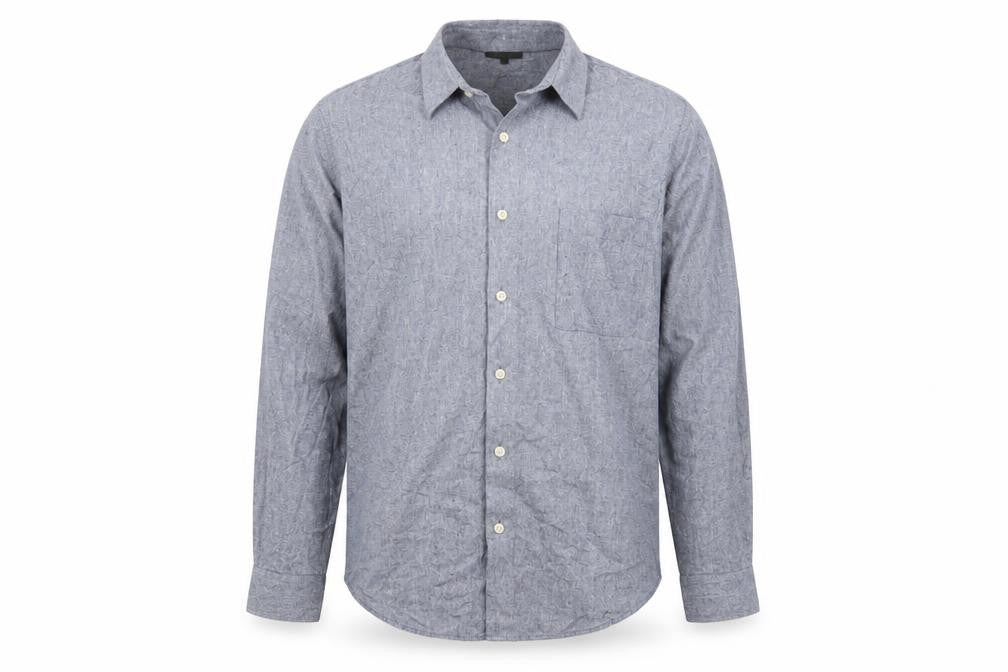 Cult Studios Men's Blue Cotton Blend Long Sleeve Button-Up Shirt XL