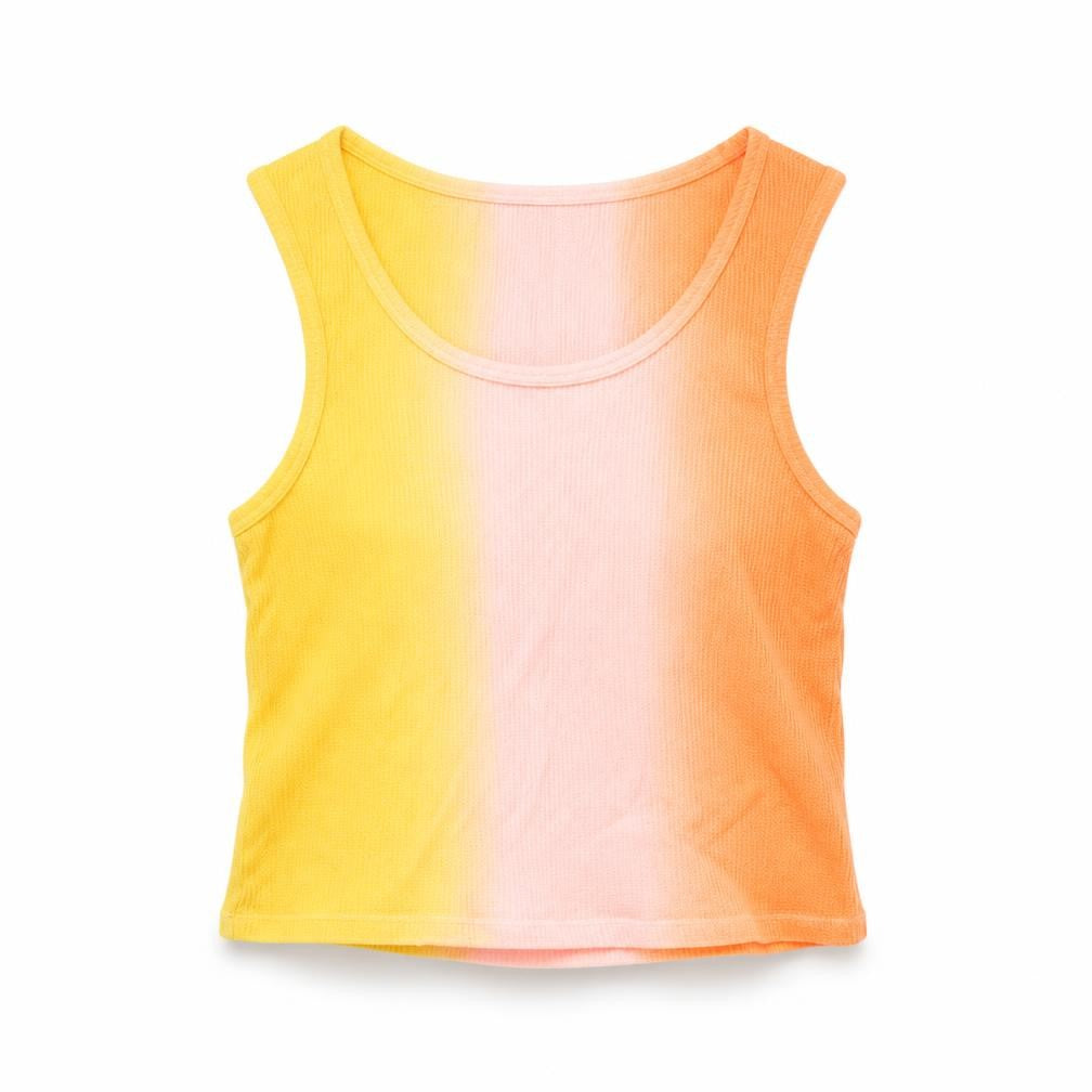 Collusion Womens Multicoloured Cropped Tank Top UK 8 Cotton Summer