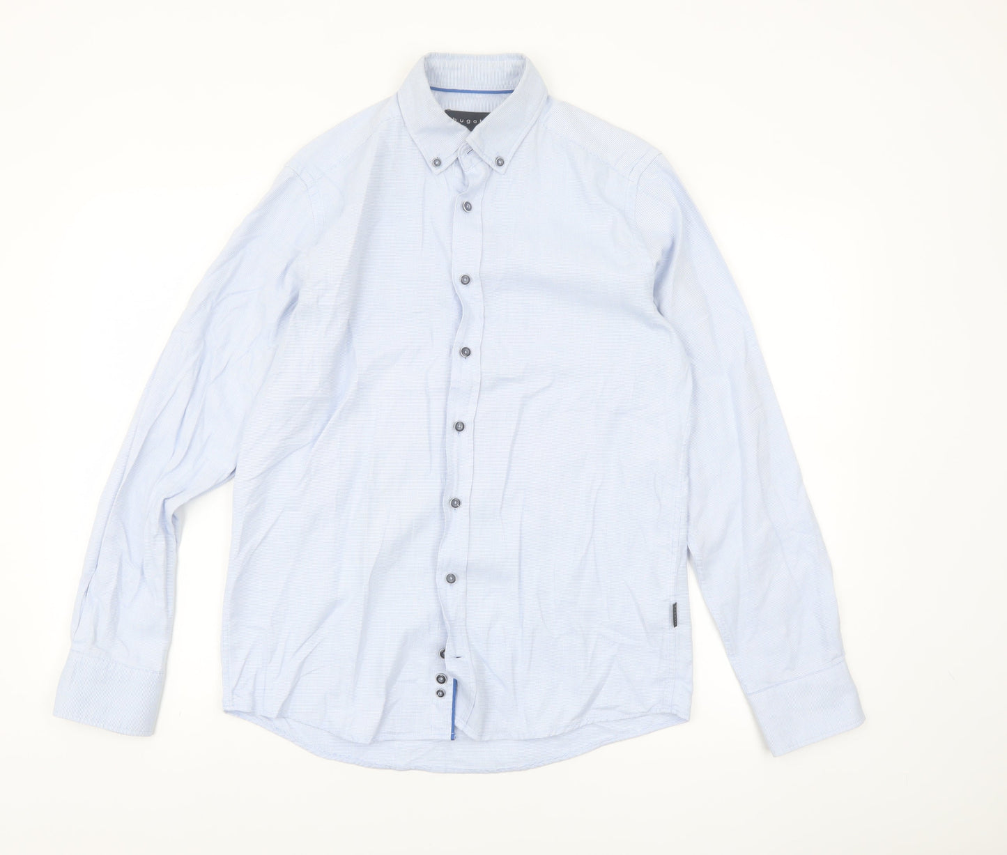 Bugatti Men’s Blue Long Sleeve Regular Fit Button-Down Shirt S