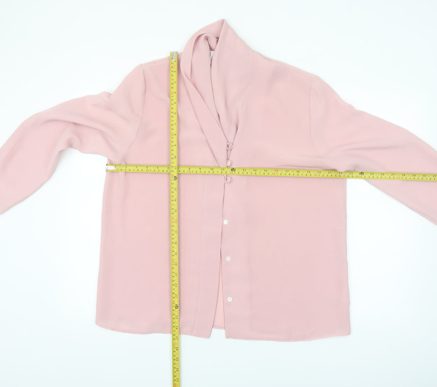 Sasha Women Pink Chiffon Long Sleeve Blouse Size 10