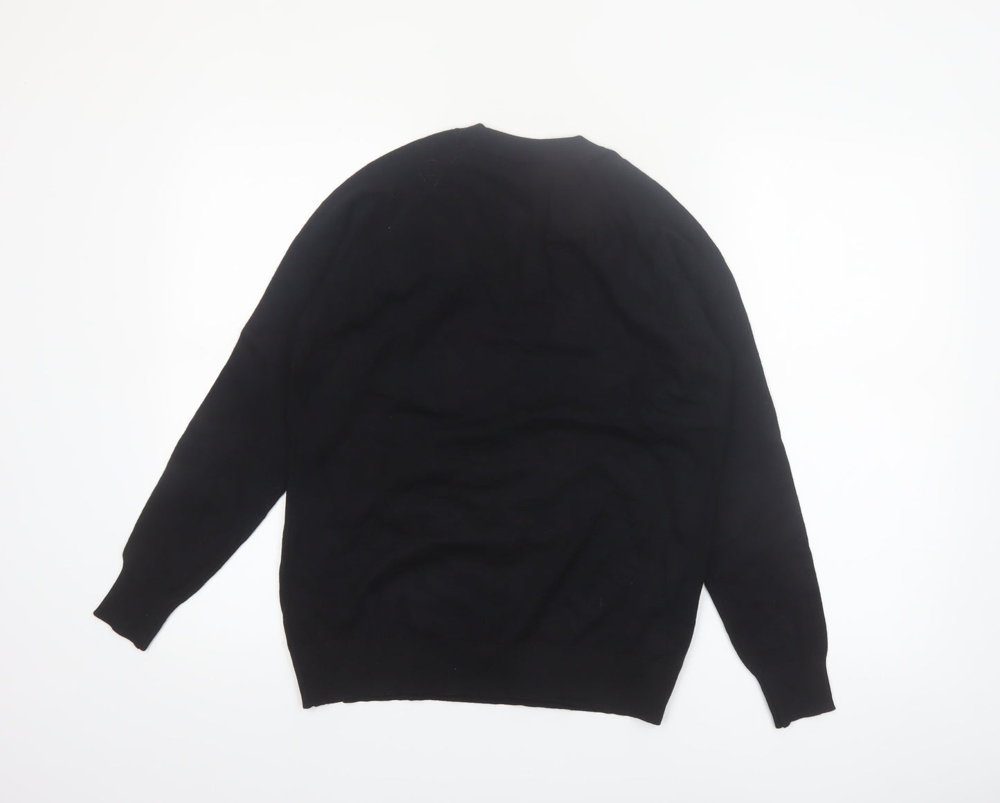 Savida Women's Black Button Detail Crew Neck Jumper Size 14