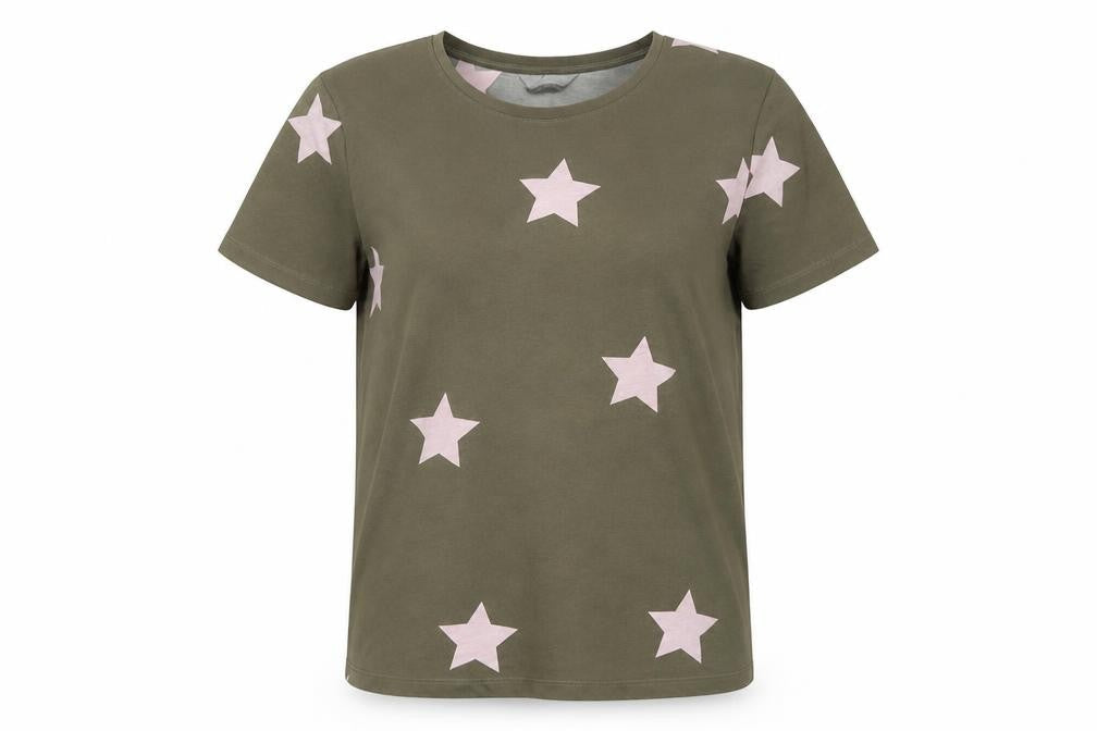 Marks & Spencer Women’s Green Star Print Crew Neck T-Shirt Size 10