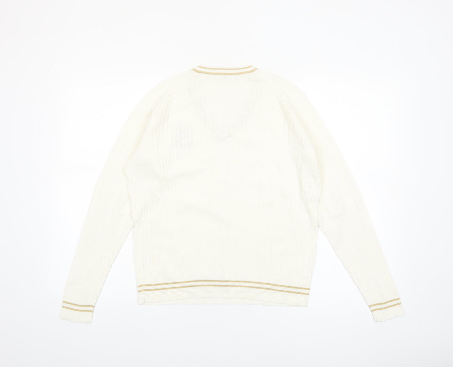 Green Lamb Women's Ivory V-Neck Pullover Jumper Size 10