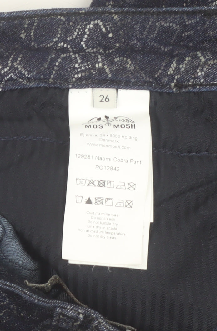 Mos Mosh Womens Blue Snake Print Naomi Cobra Jeans Size 26 Cotton Blend