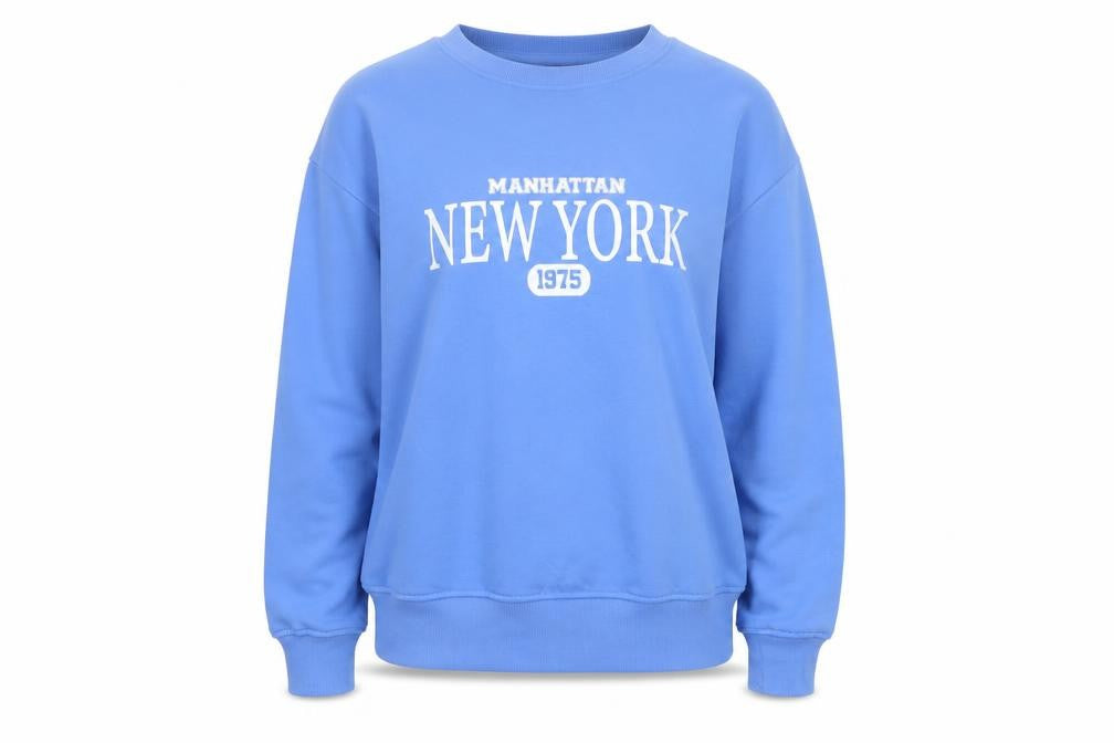 Dunnes Womens Blue Manhattan New York 1975 Pullover Sweatshirt XS