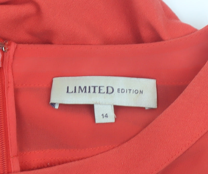 Marks and Spencer Women’s Red Shift Dress Size 14 3/4 Sleeve Knee Length