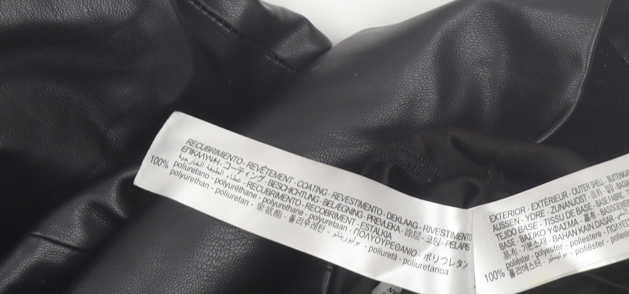 Zara Women's Black Faux Leather Sleeveless Sheath Dress Size 12
