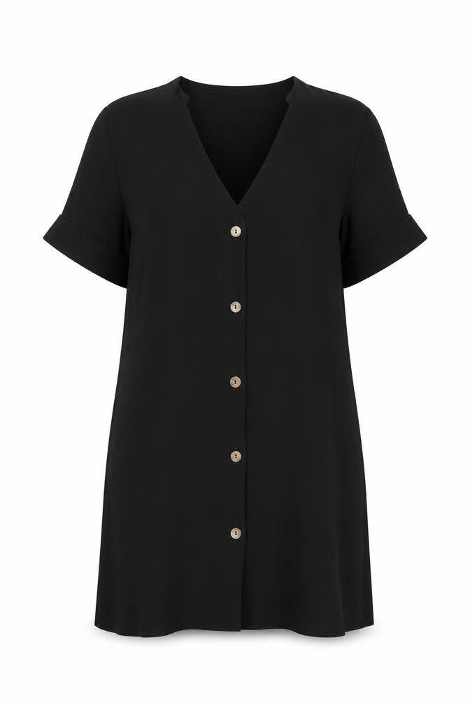 PRETTYLITTLETHING Women’s Black Size 8 Short Sleeve Shift Dress