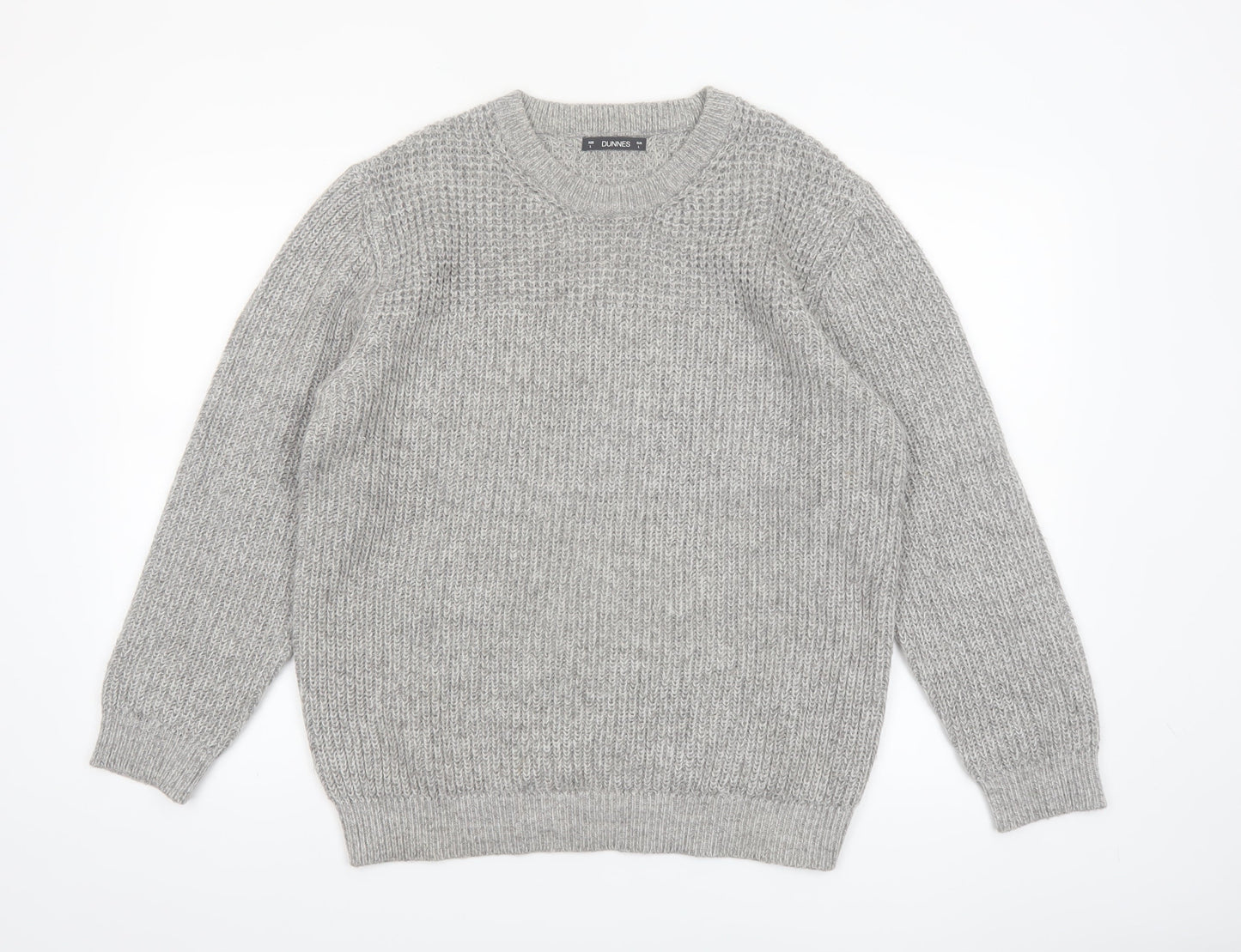 Dunnes Men’s Grey Crew Neck Chunky Knit Pullover Jumper Size L