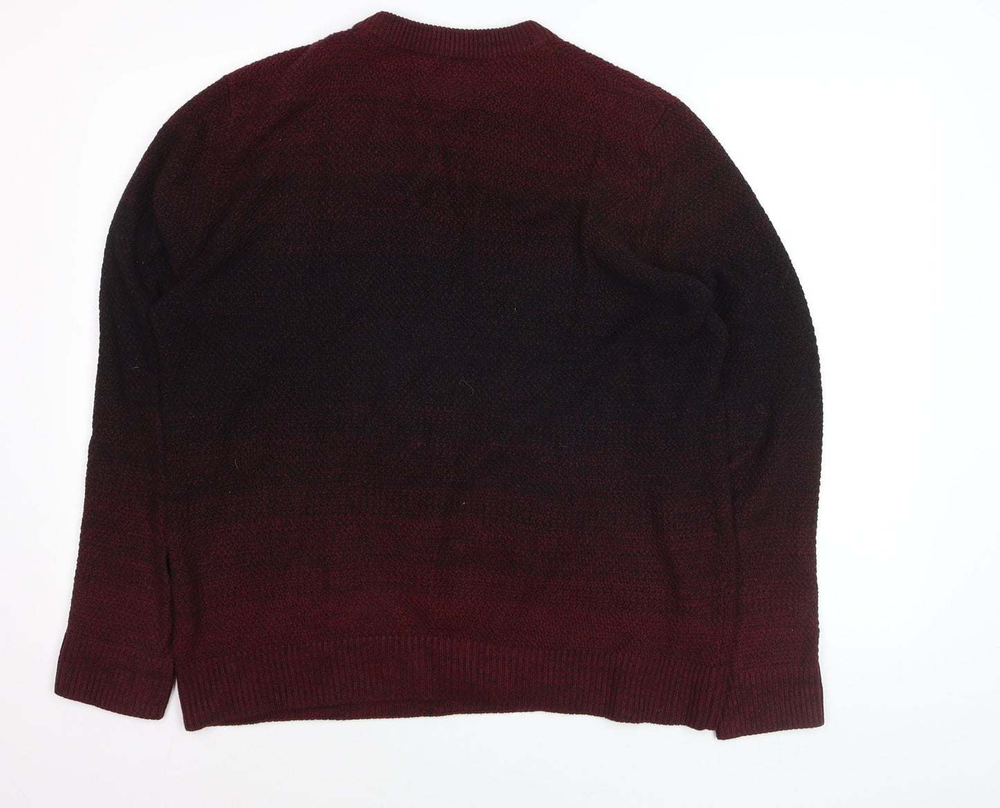 Jack & Jones Men’s Red Knit Cotton Jumper Size L Crew Neck Pullover
