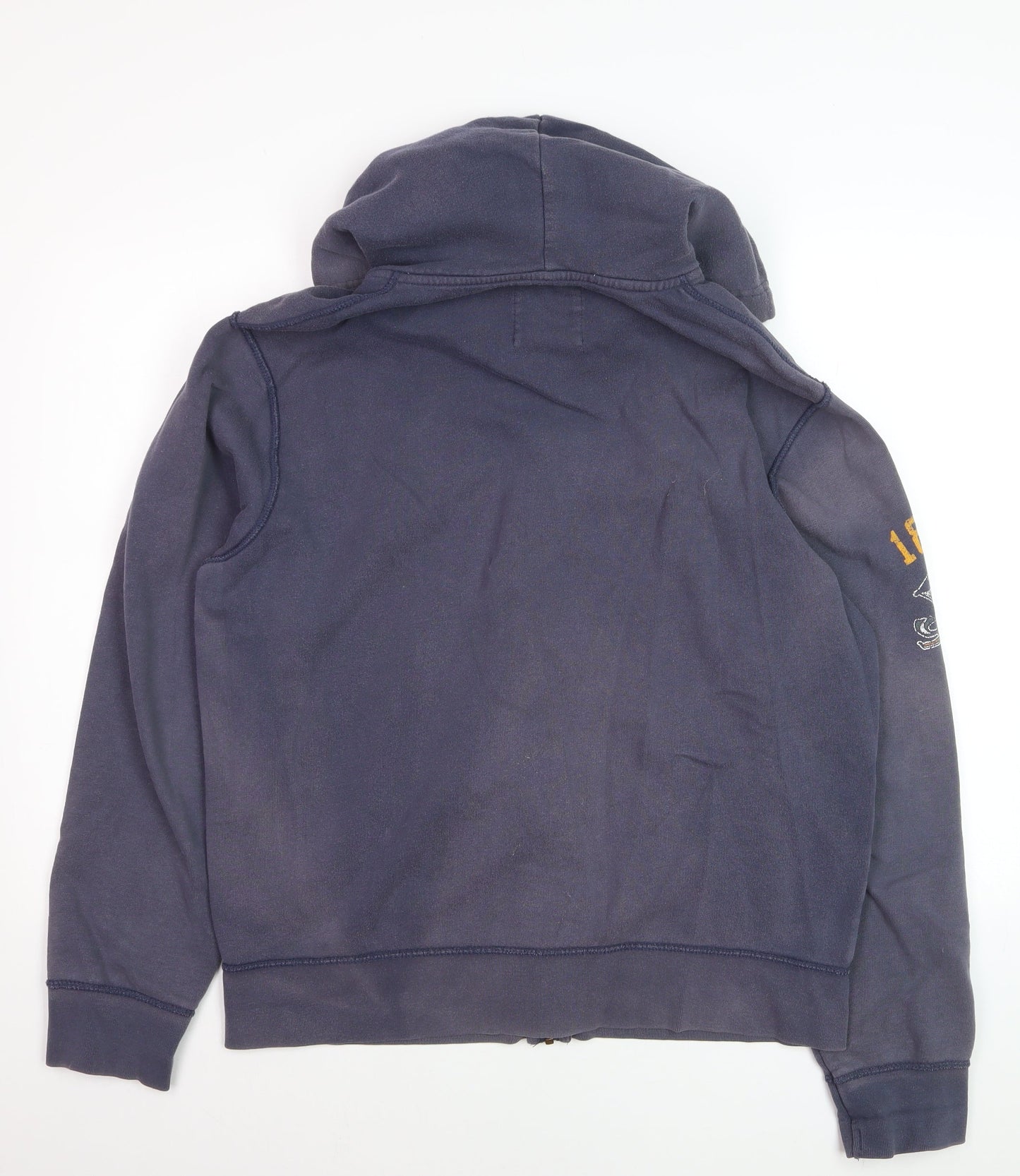 College Vault Men's Blue Full Zip Hoodie L Vintage Sports Logo