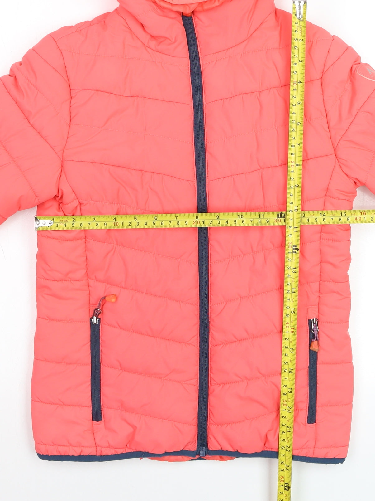 McKINLEY Girls Pink Hooded Puffer Jacket 12 Years Polyester Mid-Length