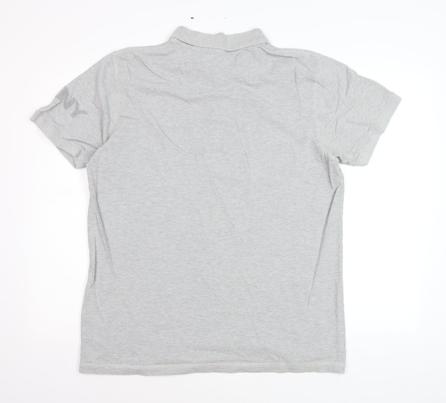 DKNY Men's Grey Cotton Short Sleeve Polo Shirt XL