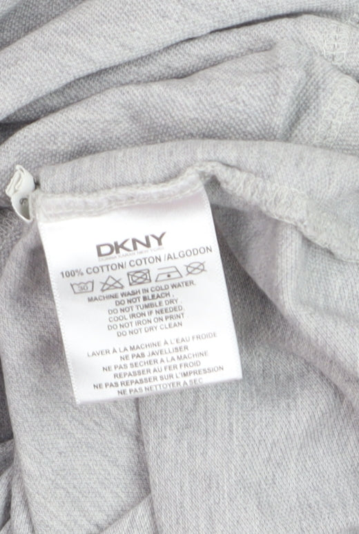 DKNY Men's Grey Cotton Short Sleeve Polo Shirt XL