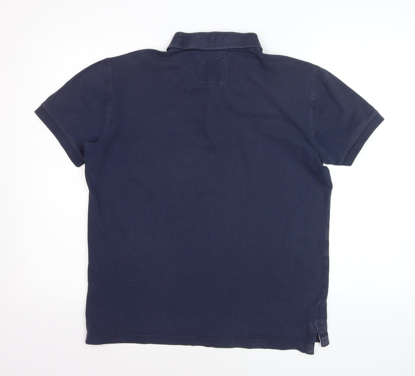 Crew Clothing Company Men's Navy Blue Cotton Stretch Polo M