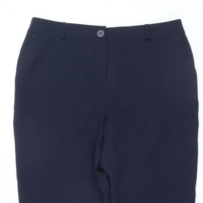 Dunnes Women's Blue Size 14 Tailored Straight Trousers