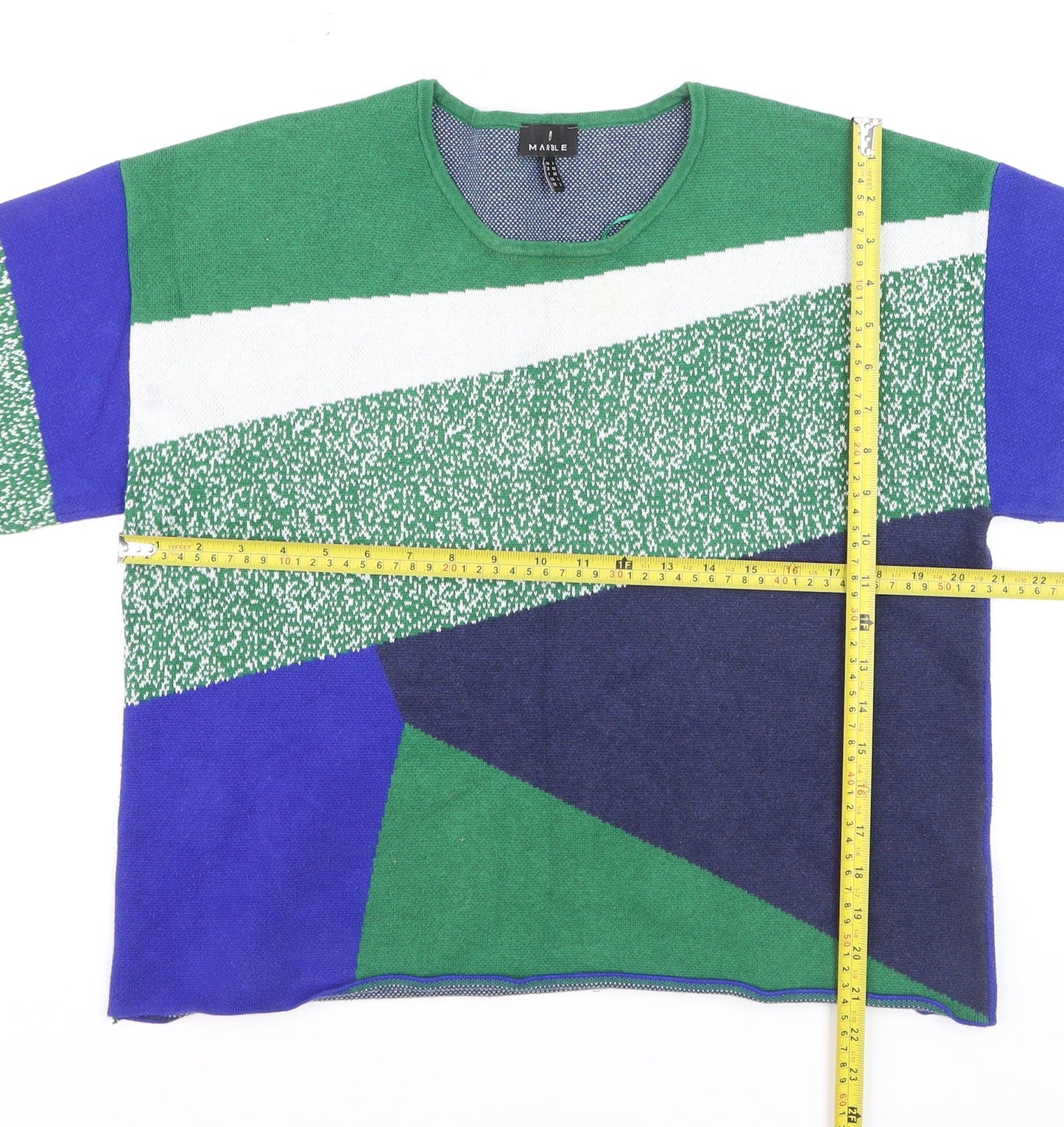 Marble Womens Multicoloured Geometric Cotton Knit Jumper Size L