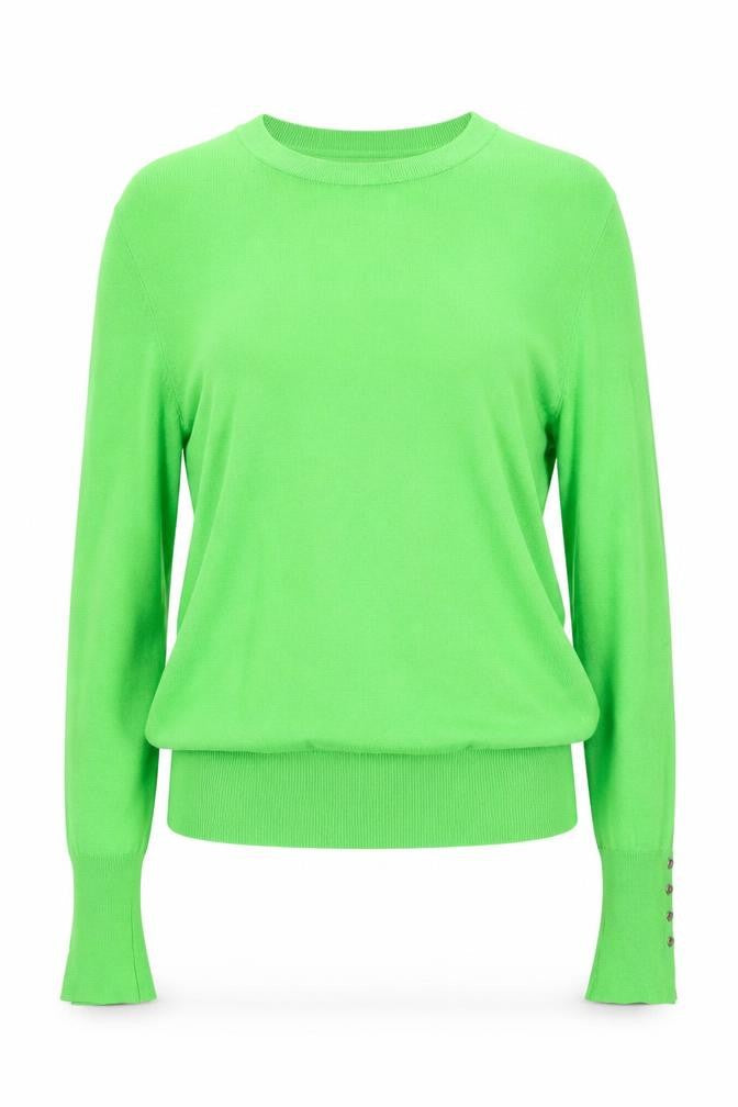 Zara Womens Green Crew Neck Long Sleeve Jumper Size 12 L