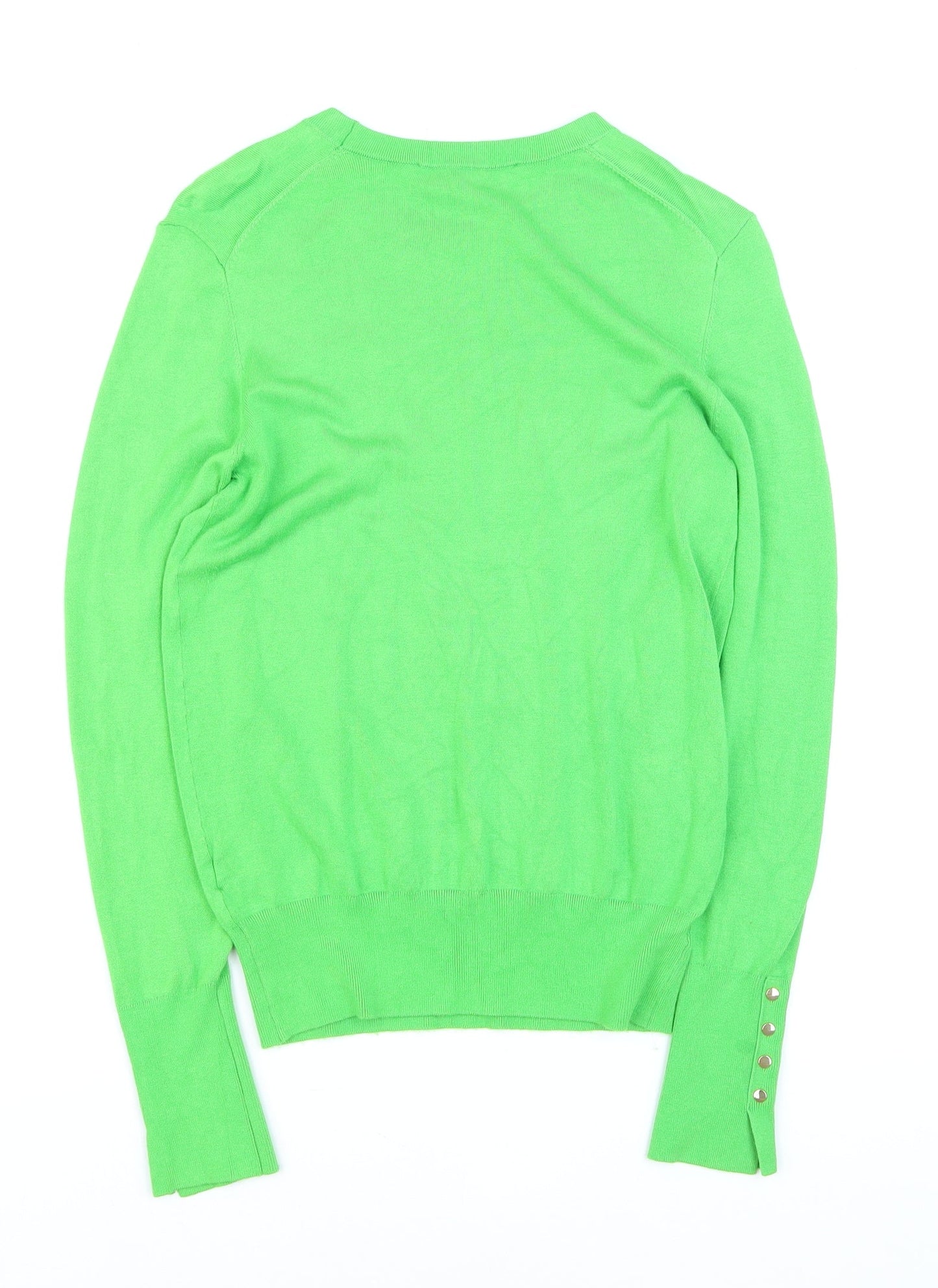 Zara Womens Green Crew Neck Long Sleeve Jumper Size 12 L