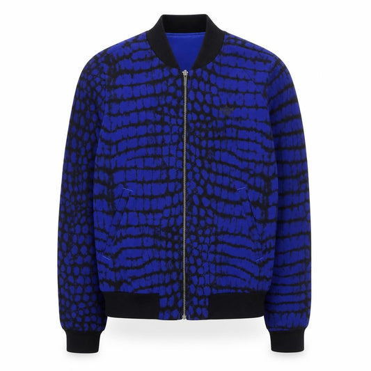 Adidas Men's Blue Animal Print Bomber Jacket Size S