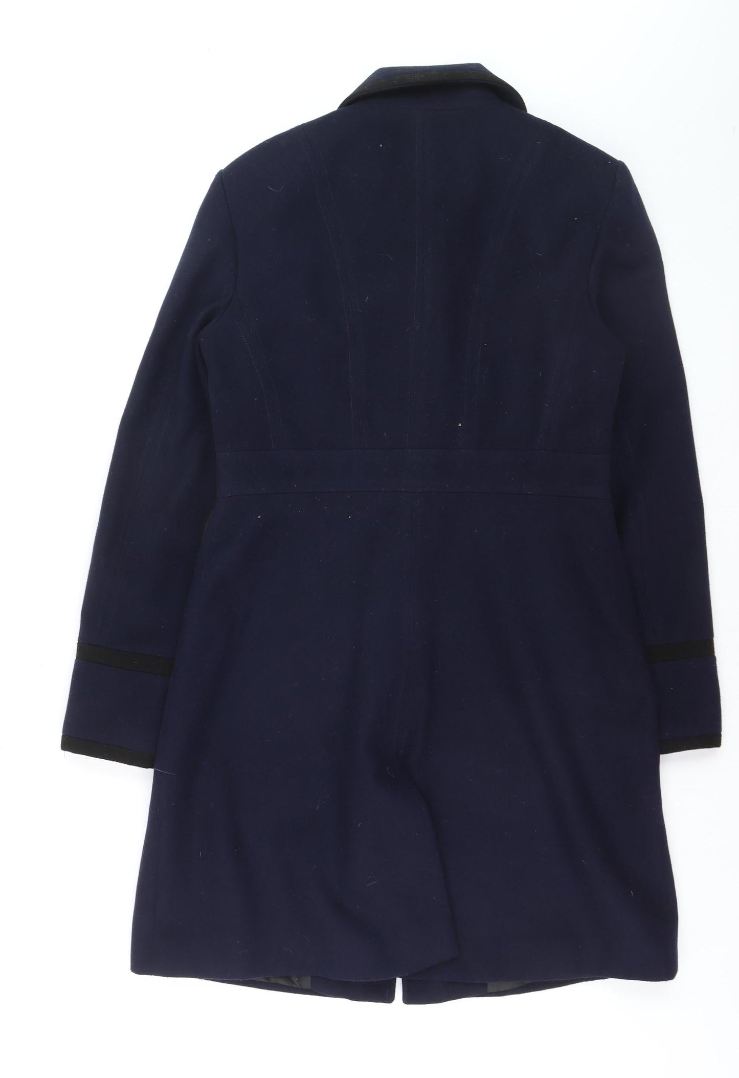 Ruby and Ted Women's Navy Blue Wool-Look Mid-Length Overcoat UK 12