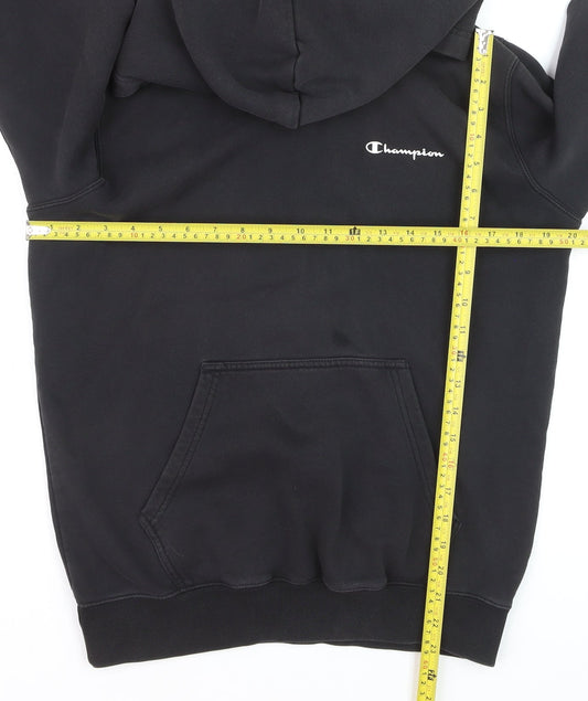 Champion Men's Black Pullover Hoodie Large Fleece Sweatshirt