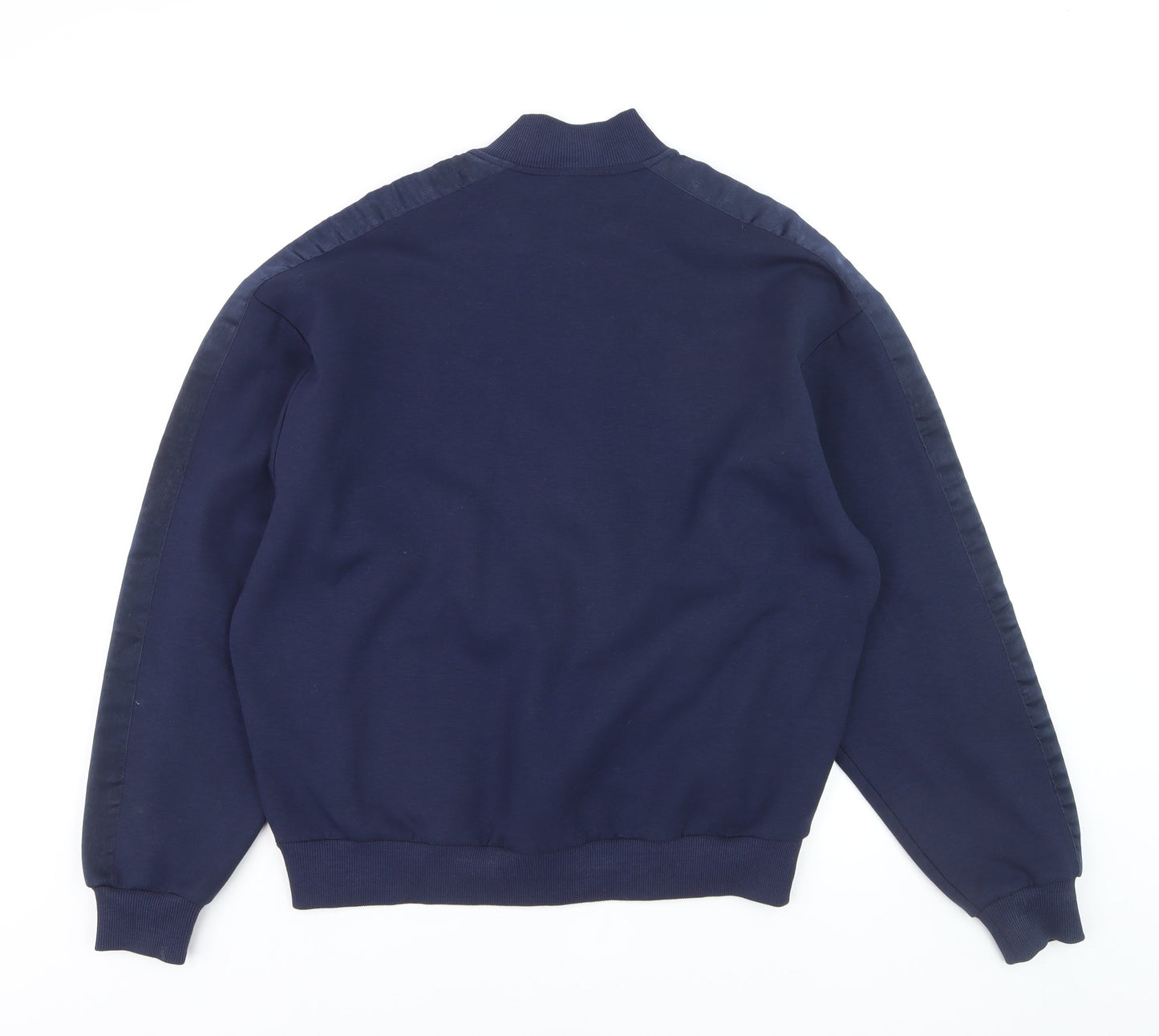 ASOS Men's Blue Full Zip High Neck Jumper Size S